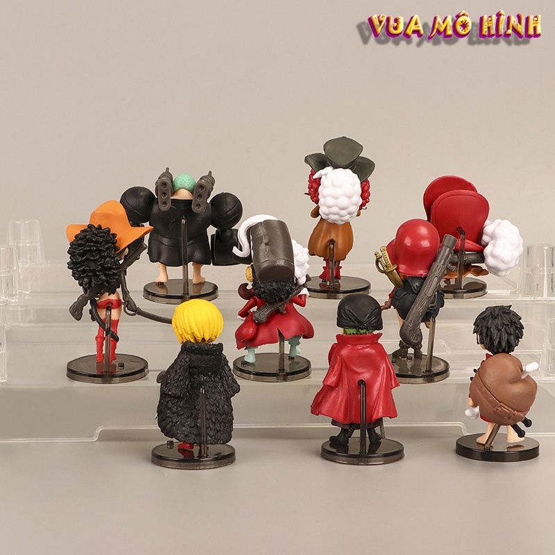 Mô hình One Piece - Combo 9 nhân vật chibi Luffy Zoro Sanji Ace Sabo Nami Robin Choper Usopp Brook Franky Jinbei