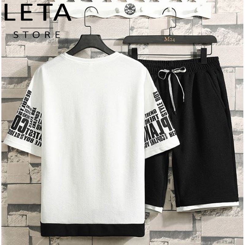 Bộ Quần Áo Thun CO-P Trắng Đen In Chữ Vải Thoáng Mát - SL04 | BigBuy360 - bigbuy360.vn