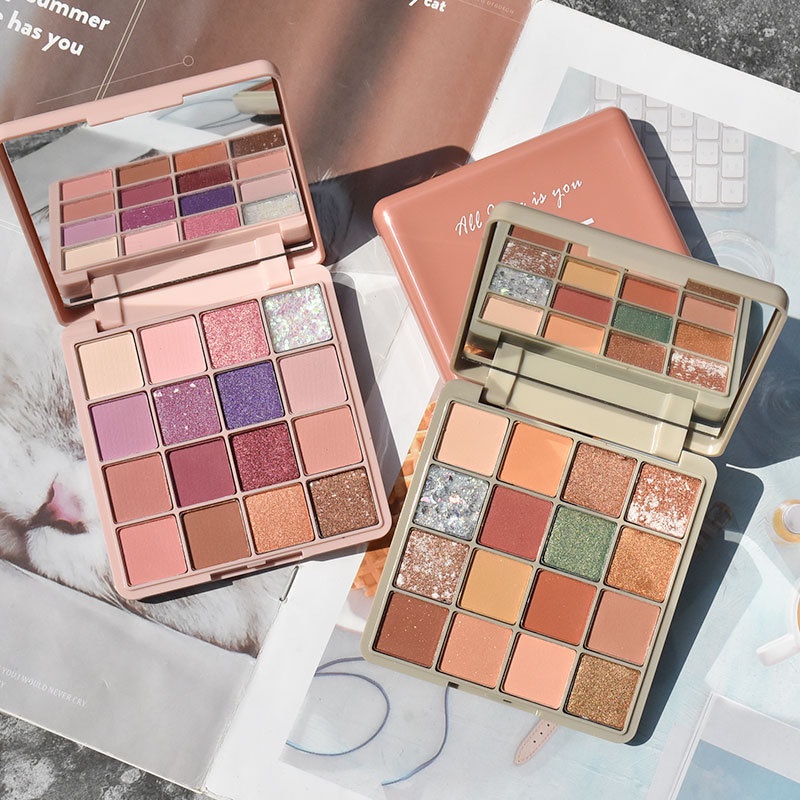 Bảng Phấn Mắt 16 Màu Sắc Tông Lì / Hiệu Ứng Ngọc Trai TTB335