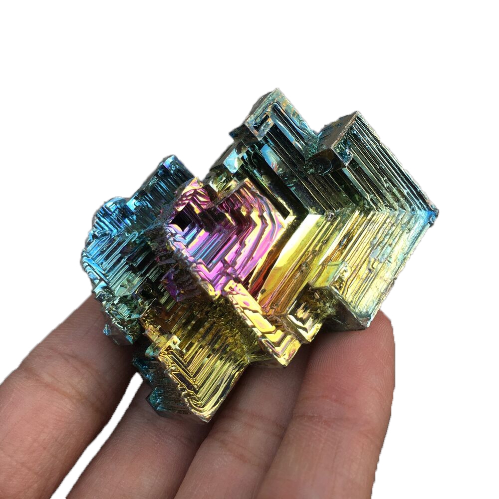 COZEE Irregular Shape Colorful Aura Rough Pyramid Fish Tank Decor Bonsai Ornament Bismuth Ore Cluster