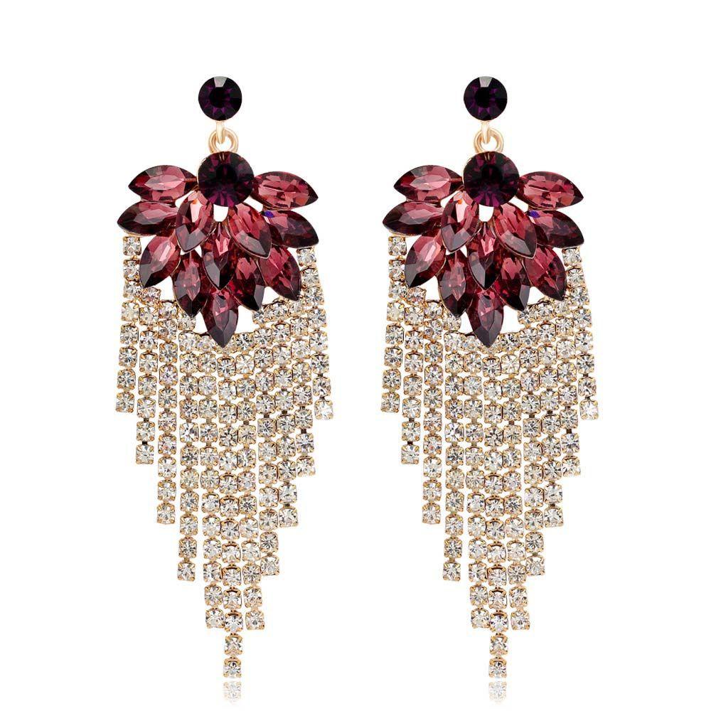 Bông Tai Dây Tua Dài Cỡ Lớn Thời Trang Dự Tiệc Cưới Cho Nữ|Bông Tai Dáng Dài Thiết Kế Xinh Xắn Thời Trang