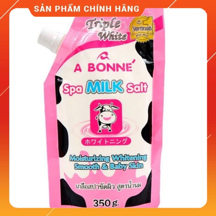 Muối Tắm Bò Hồng Thái Lan Chính Hãng công ty- 350g -loại muối cát nhỏ min -tẩy tế bào chết sáng da -sử dụng hàng ngày