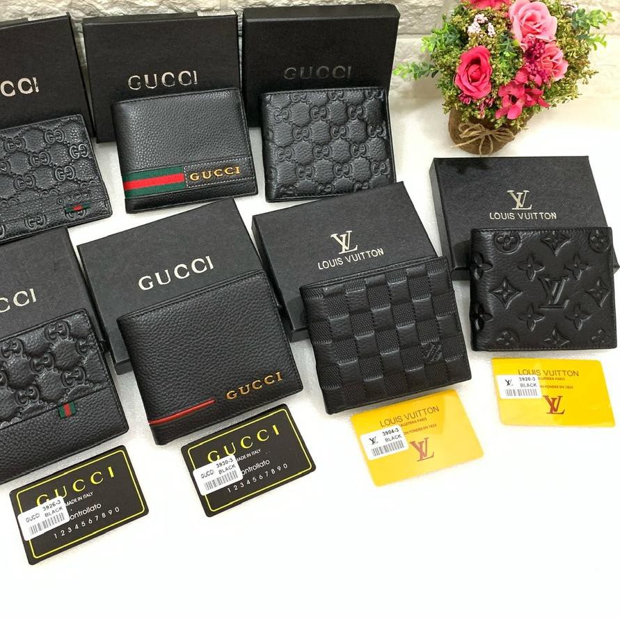 Ví Da Bò Gucci Ngắn 5.5 X Cao Cấp Cho Nam