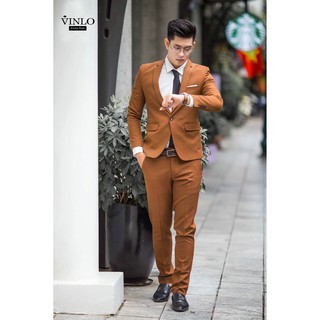 VINLO💗[Đẹp_Độc_Rẻ][Set AV22]Áo Vest nam màu vàng bò cao cấp, body kiểu Hàn Quốc