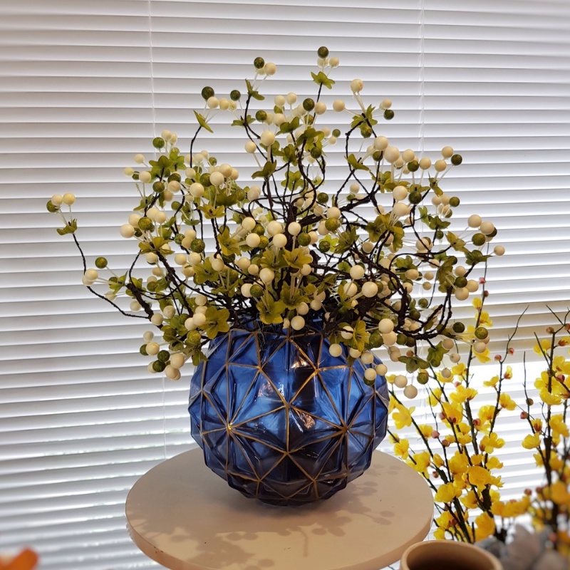 Hoa Giả- Cành Tuyết Cherry Cổ Cao Cấp 90cm Trang Trí, Cắm Điểm Đào Đông, Cành Lựu Sang Trọng