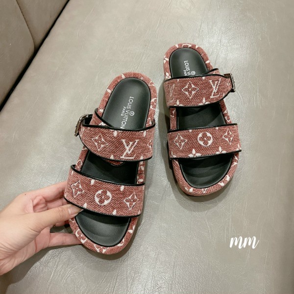 Dép Lê LV Quai Ngang Chất Nhung Cực Êm Bản Mới Về 2 Màu Siêu Xinh Hàng Chuẩn Loại 1 Fullbox Bill