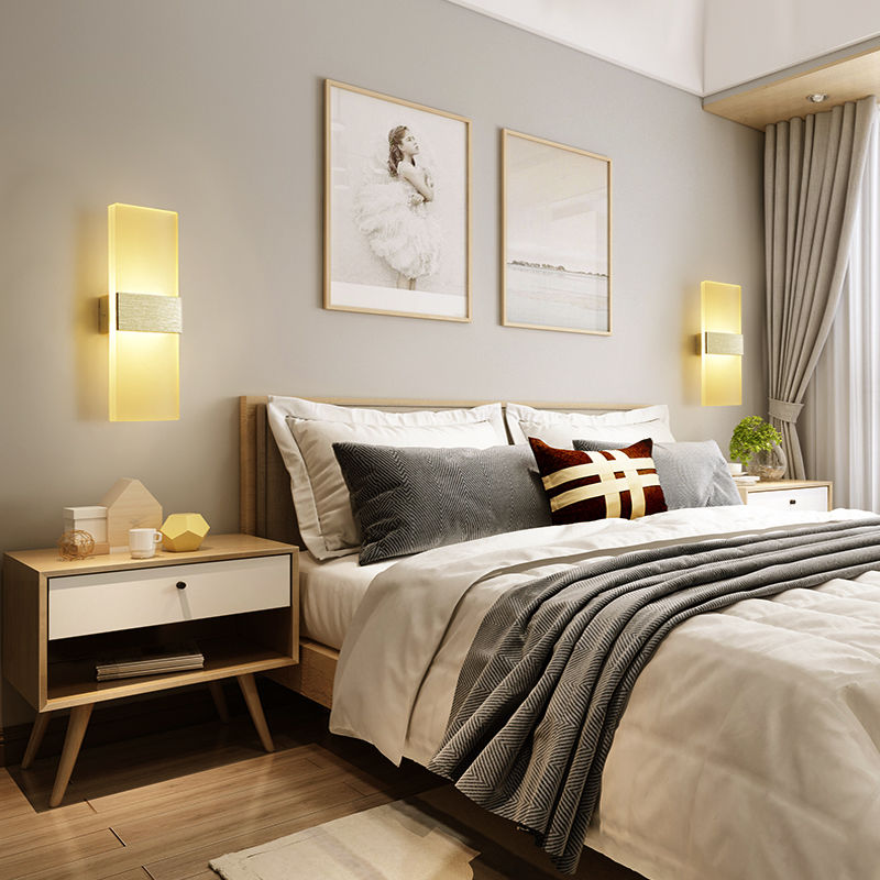 AIMI Đèn Tường Kính Đèn Ngủ Cạnh Giường Ngủ Đèn Cầu Thang Lối Đi Hiện Đại Đèn Tường Trang Trí Phòng Khách Phong Cách Tối Giản