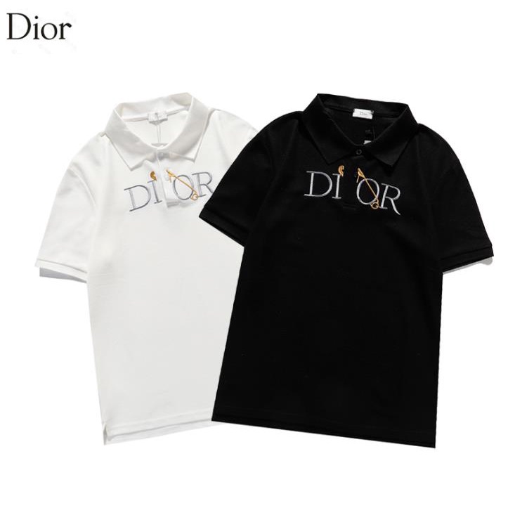 Dior áo polo Tay Ngắn Dáng Rộng Chất Liệu Cotton Cao Cấp In Họa Tiết Thời Trang Công Sở Dành Cho Nam Và Nữ
