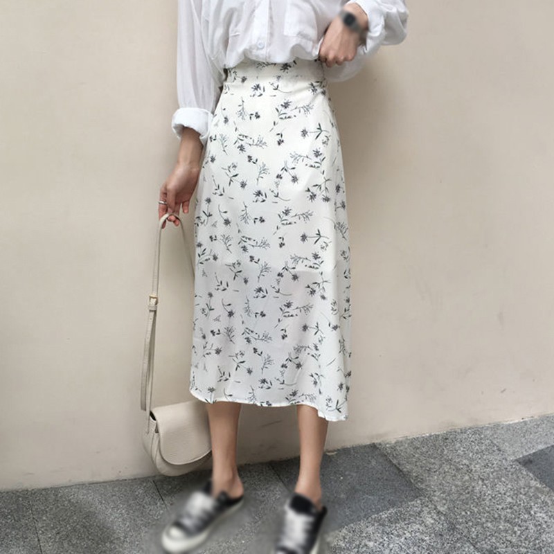 Chân Váy Dài Lưng Cao Hoạ Tiết Hoa Phong Cách Retro | BigBuy360 - bigbuy360.vn