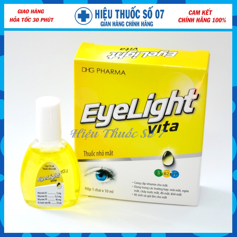 Nhỏ mắt Eyelight Vita chai 10ml cung cấp vitamin, giữ ẩm, phòng bệnh về mắt