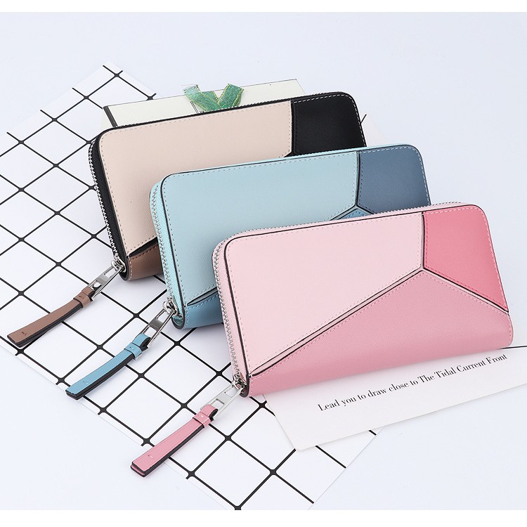 Ví dài chiếc lá/kẻ ô vuông cao cấp phong cách Hàn Quốc 2018 | BigBuy360 - bigbuy360.vn