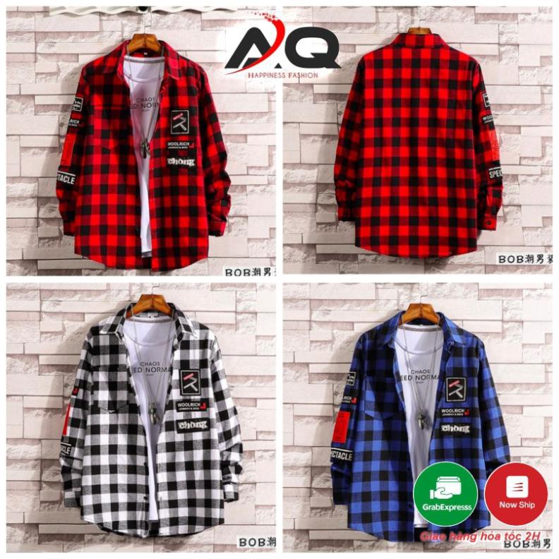 Áo Sơ Mi Flannel Caro Nam Nữ chống nắng Áo Khoác Sơ Mi Caro Flannel Nam Nữ đi nắng Phong Cách Hàn - QSTORE  ྇