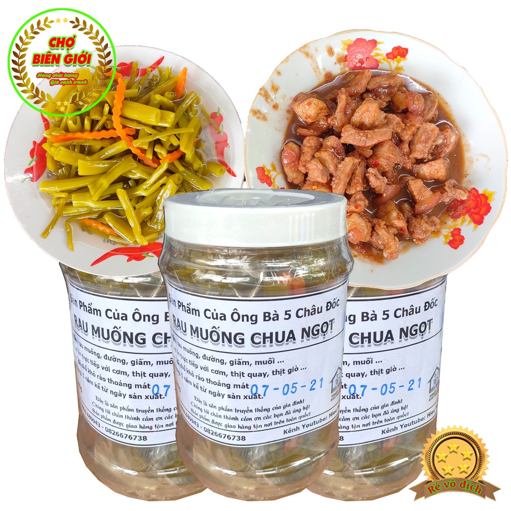 Rau muống Chau Ngọt Nhà Làm Truyền Thống Giòn Ngon Ăn Chung Cá Kho, Thịt Kho Hủ 500gr