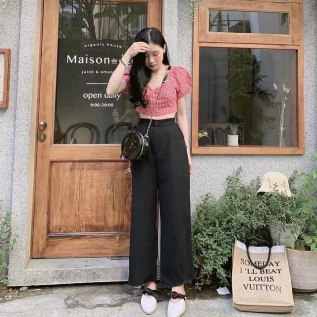 Quần ống rộng culottes công sở chất đũi nhật lưng thun, suông dài khóa trước cạp cao nhiều màu có big size đến 3XL