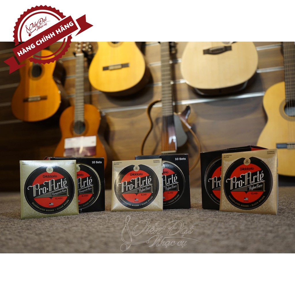 Bộ 6 Dây Đàn Guitar Chính Hãng Classic D'Addario EJ27N, EJ45, EJ45C, EJ49