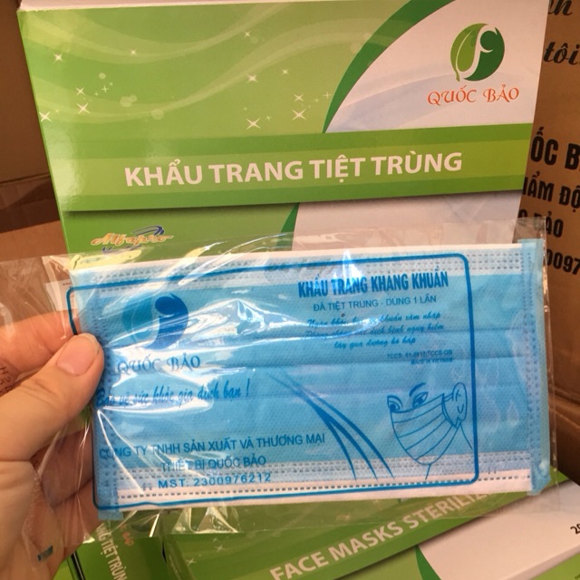Khẩu trang tiệt trùng xanh 3 lop siêu hot!!!!! | BigBuy360 - bigbuy360.vn