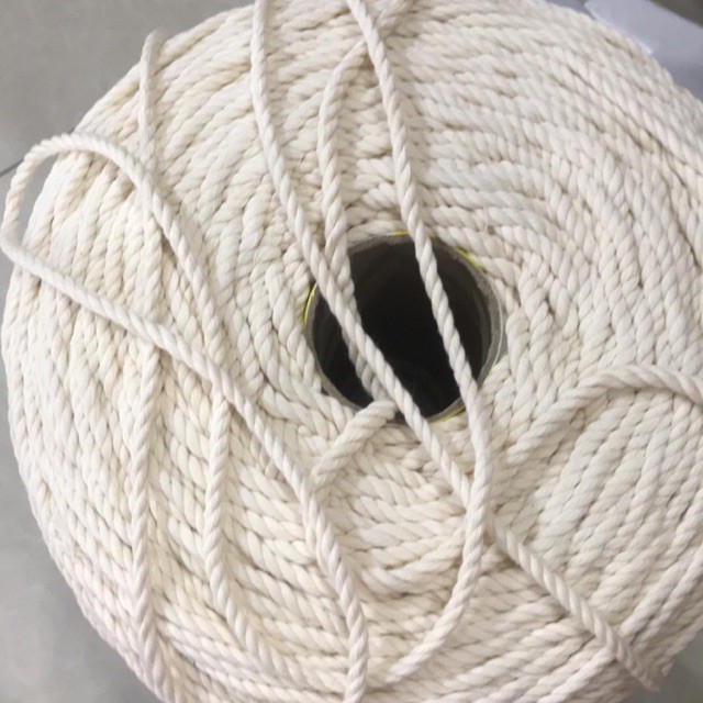 Dây thừng macrame se cotton, dây thừng trang trí làm dây tắm cho bông tắm xơ mướp , dài 1m