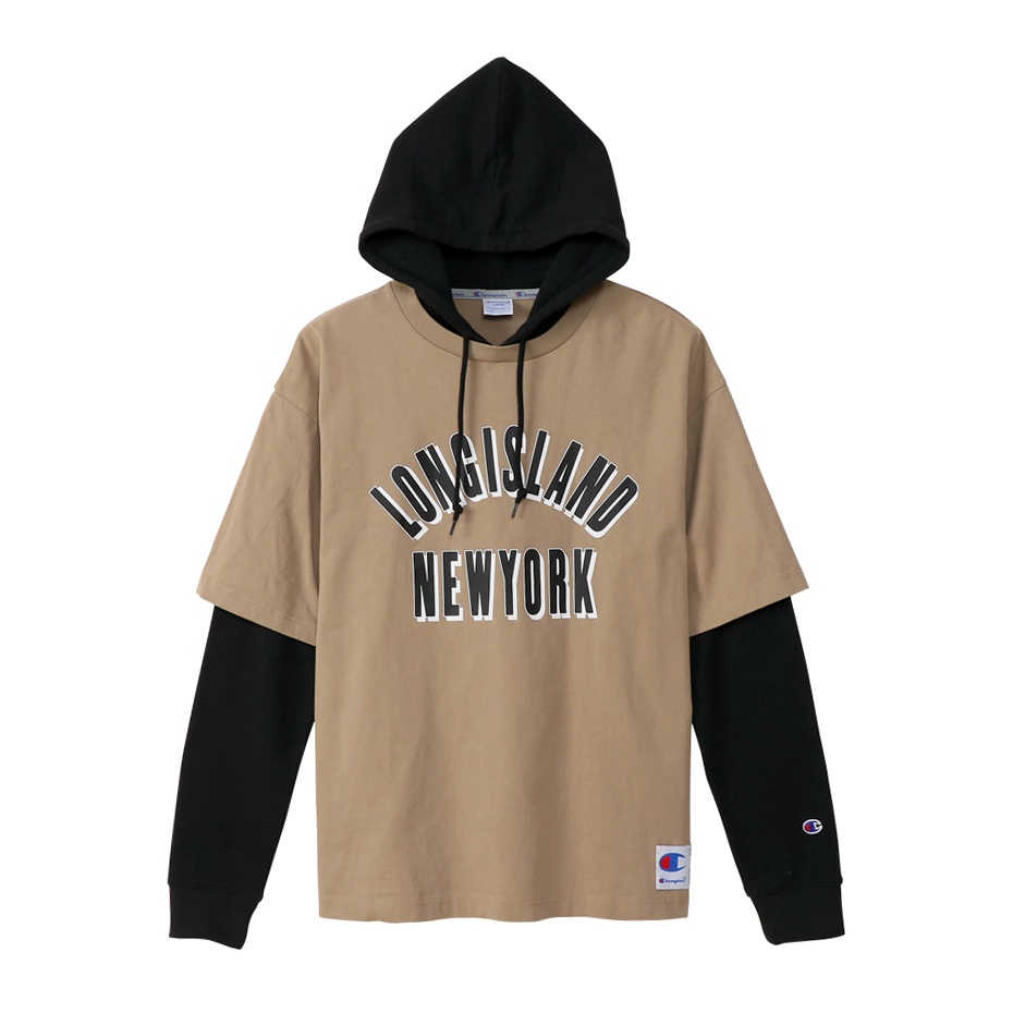 Áo Hoodies Champion JP Hooded Shirt Màu Beige CMPC3U412BEI
