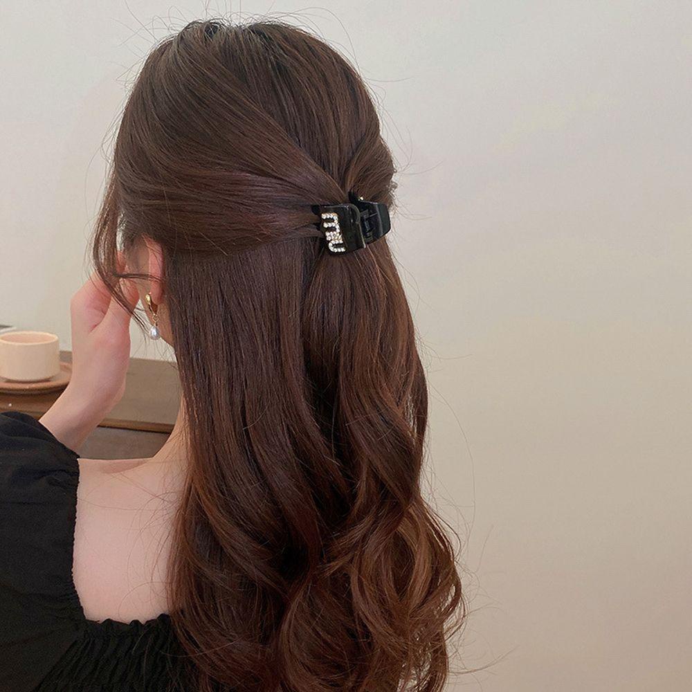 QQMALL Kẹp Tóc Càng Cua Hình Cá Mập / Hành Tinh / Hành Tinh / Chữ Cái Kiểu Vintage Cho Nữ