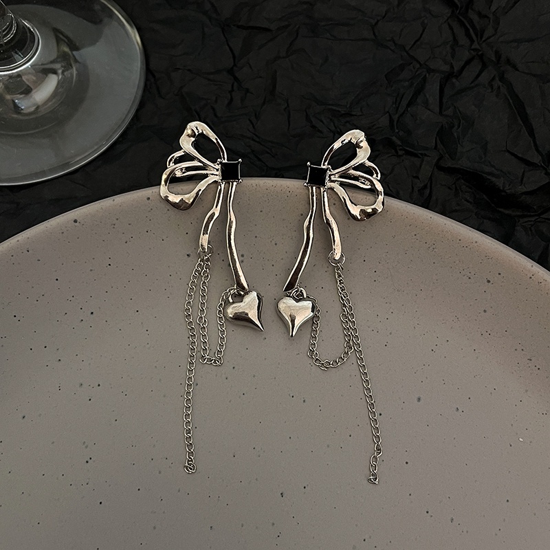 Bông Tai Dáng Dài Hình Bướm Đen zircon Phong Cách Âu Mỹ Cổ Điển Thời Trang Cho Nữ