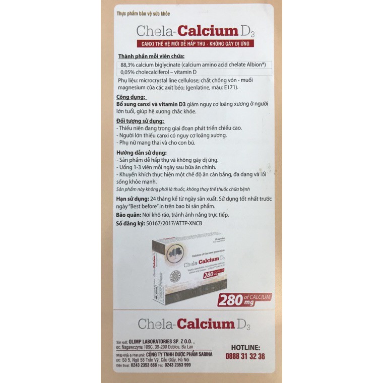 Chela Calcium D3 ,Canxi cho bà bầu và trẻ em ,Hỗ trợ bổ sung Canxi và Vitamin D3, giúp xương chắc khỏe