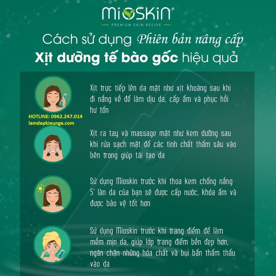 [Chính hãng] 𝗠𝗜𝗢𝗦𝗞𝗜𝗡 𝗣𝗟𝗨𝗦 xịt dưỡng tế bào gốc