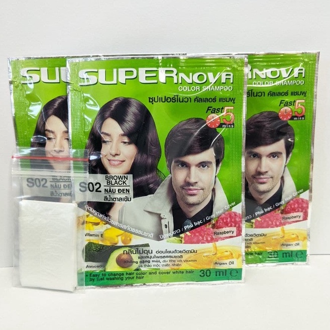 Lịch sử giá Dầu gội nhuộm tóc Super Nova Color Shampoo 30ml /Dầu gội phủ  bạc - lẻ 1 gói - đang giảm ₫13,000 tháng 3/2023 - BeeCost