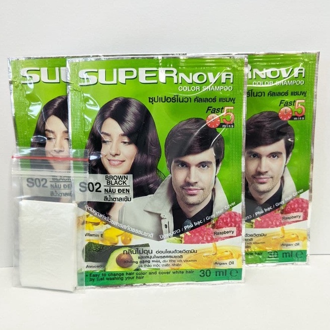 Dầu gội nhuộm tóc Super Nova Color Shampoo 30ml /Dầu gội phủ bạc