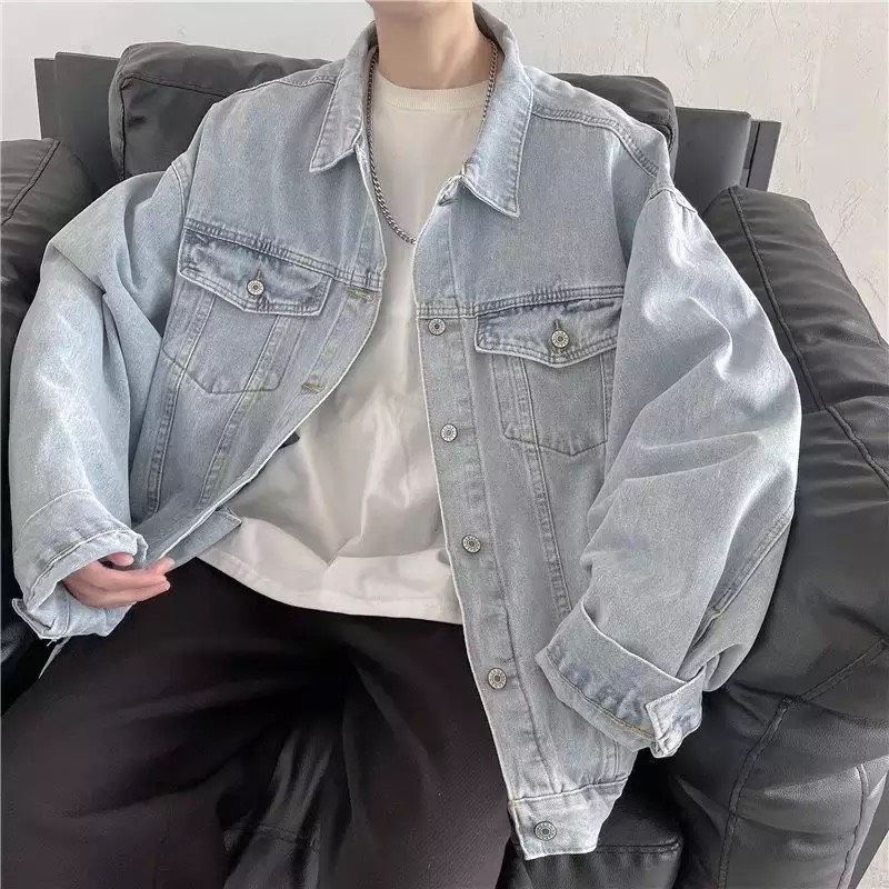 Áo Khoác Jeans Bò Denim Jacket Fashion Unisex Màu Xanh Bạc
