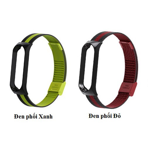 Dây đeo thay thế kim loại cho Xiaomi Miband 3,Mi band 3,Miband3-Tặng miếng dán màn hình