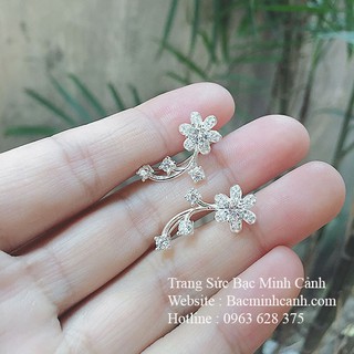 Bông tai bạc hoa mai