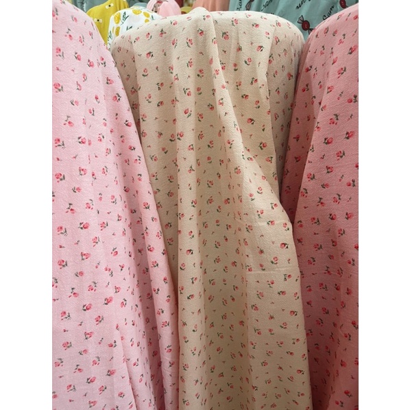 vải thô đũi cara mềm mát 100% cotton in hoa siêu xinh phù hợp may váy,áo cho mẹ bé và may khẩu trang handmade