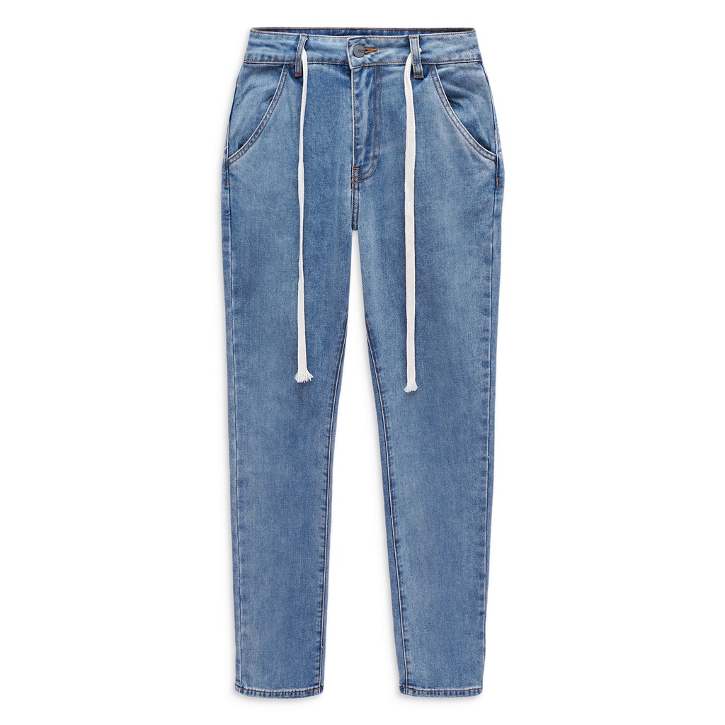 Quần Jean Nữ White String Blue , Chất Jean Dày Dặn , WQJ000058,SOMEHOW