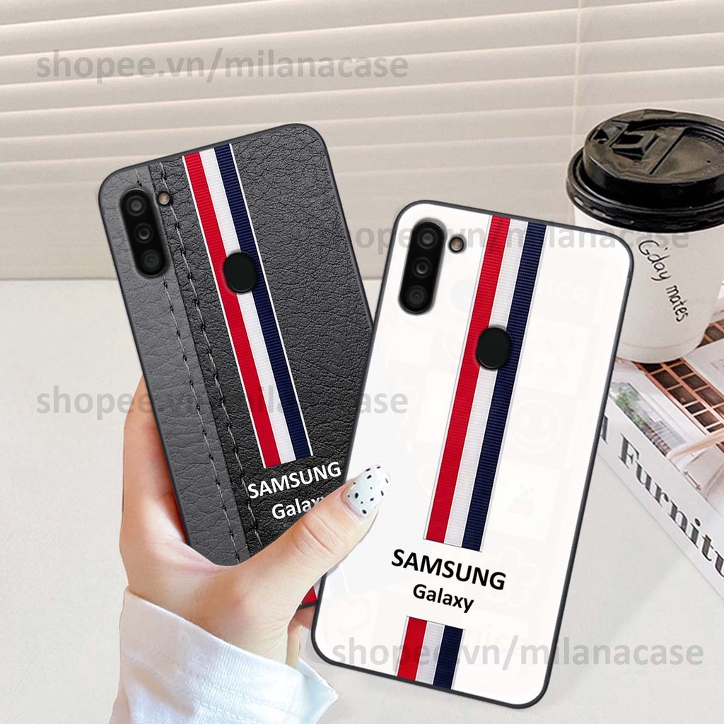Ốp Samsung A11 / M11 in giả da phong cách thể thao, cá tính, thời trang