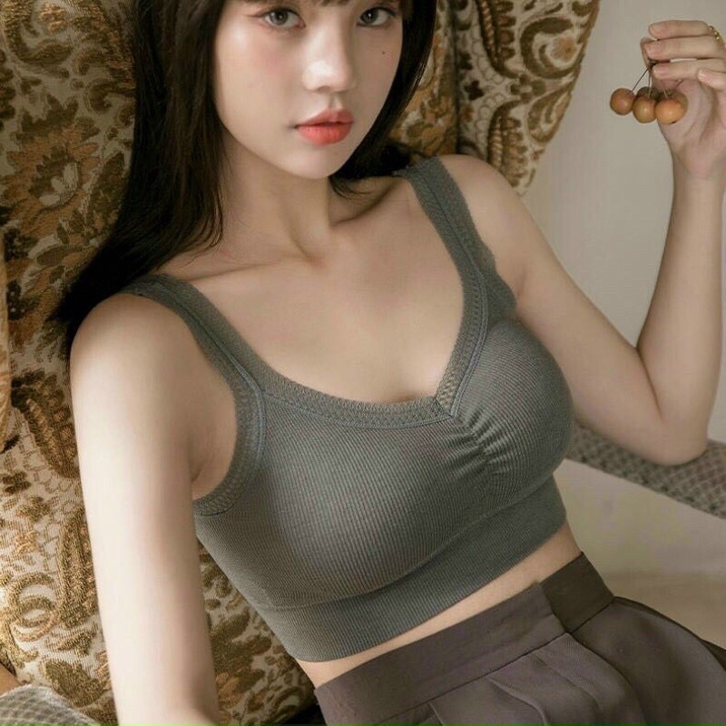 Áo Bra Nữ ❤️FREESHIP❤️ Áo Lót Nữ gân tăm  cotton  dây viền ren bèo nâng ngực gợi cảm mã 2936