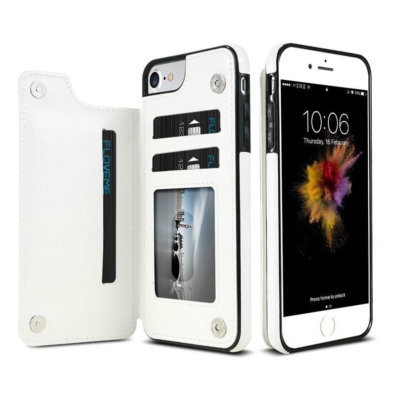 Ốp điện thoại bằng PU thiết kế nắp lật từ tính dành cho iphone 6 7 8 plus x xs xr max