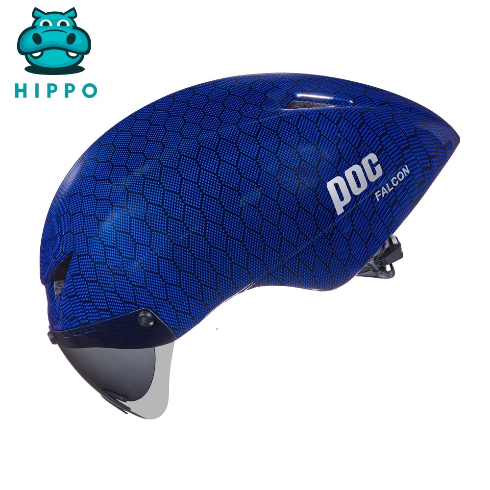 Mũ bảo hiểm xe đạp thể thao Poc Falcon siêu nhẹ chính hãng màu xanh carbon - HIPPO HELMET