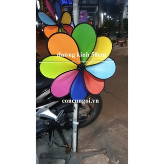Đồ chơi chong chóng cầu vồng 8 cánh vải, 50cm, cánh vải, gọng nhựa