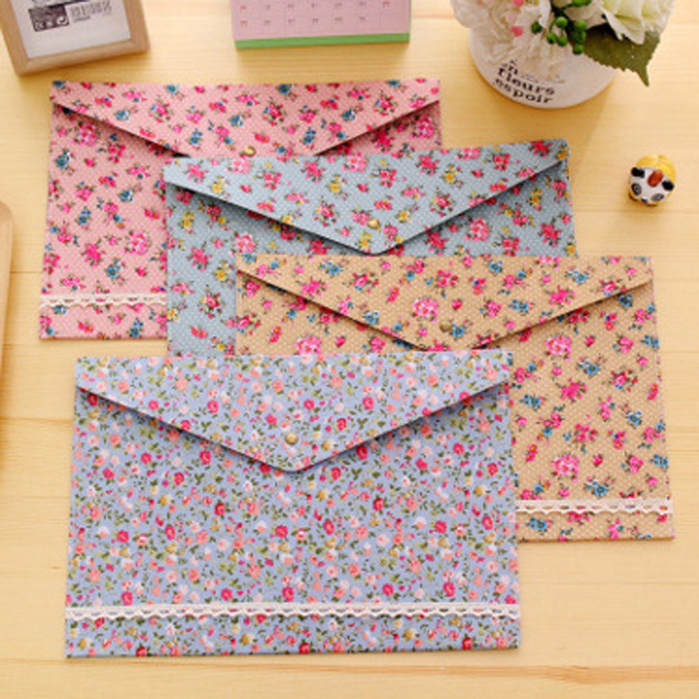 Túi Đựng Tài Liệu Giấy Tờ Họa Tiết Hoa Nhiều Màu Chất Lượng Cao