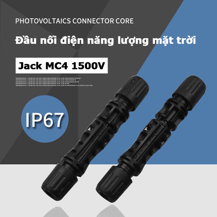 Jack kết nối MC4 1500V cút nối chuyên dụng cho cáp pin năng lượng mặt trời