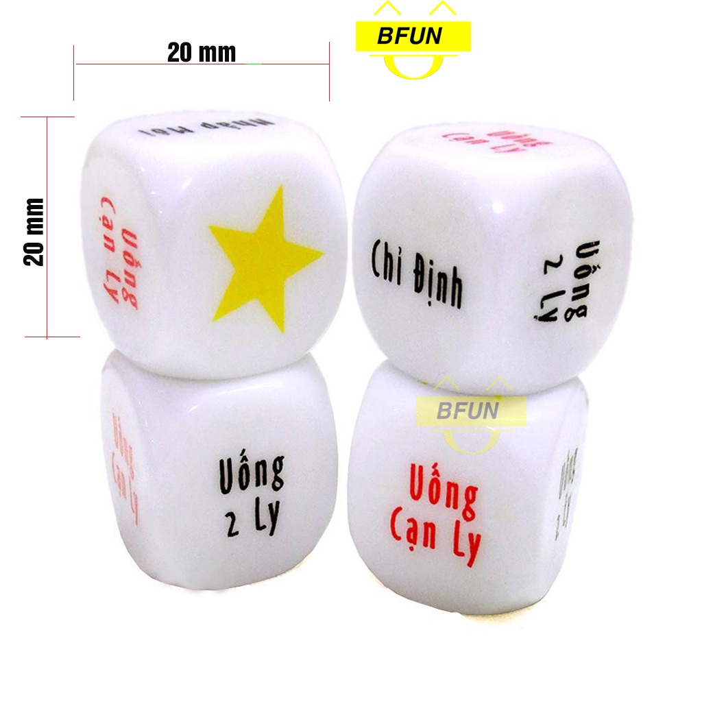 Xúc Xắc Uống Rượu Bia 6 Mặt Vui Nhộn Loại Tốt,  Xí Ngầu Uống Bia 6 Mặt Cho Hội Bạn - Đồ Chơi Bfun