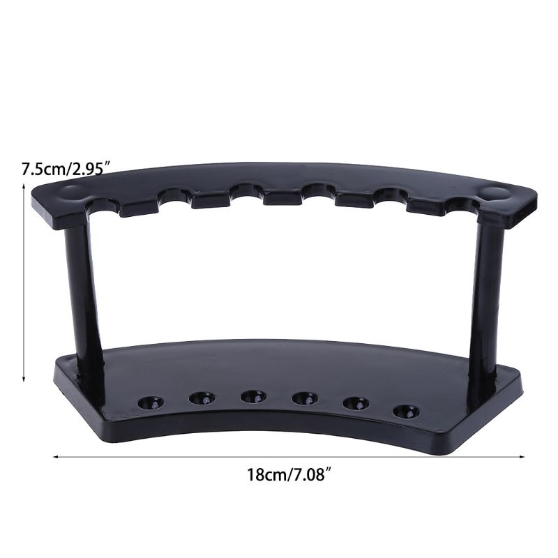 Giá Đỡ Bút Trang Sức Bằng Nhựa Acrylic 6 Ngăn Màu Đen