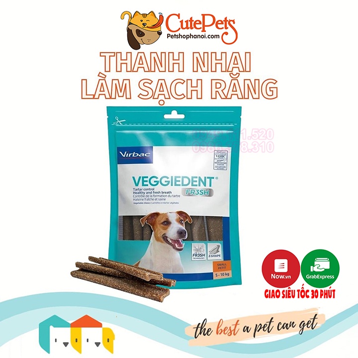 Xương gặm sạch răng Veggiedent Fresh Xương thưởng cho chó Virbac Gói 15 thanh - CutePets