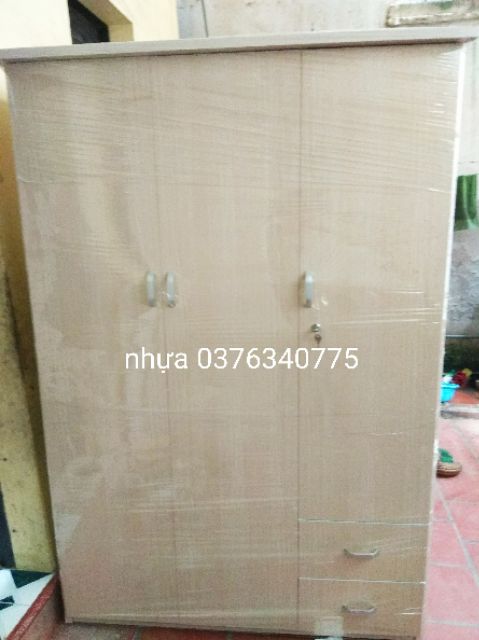 Tủ nhựa 3 cánh người lớn cao 185*126 cm