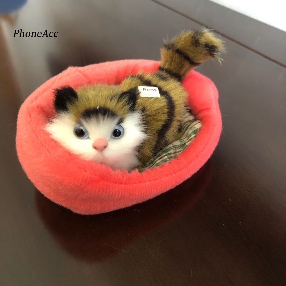 Đồ Chơi Mèo Nằm Ngủ Nhồi Bông Có Âm Thanh Dễ Thương Trang Trí Nhà Cửa / Xe Hơi