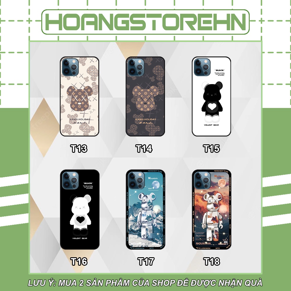 Ốp I.p.h.o.n.e 12 12 Pro 12 Pro Max 12 Mini in hình họa tiết Mountain, Be@rbrick dễ thương (T13 - T18)