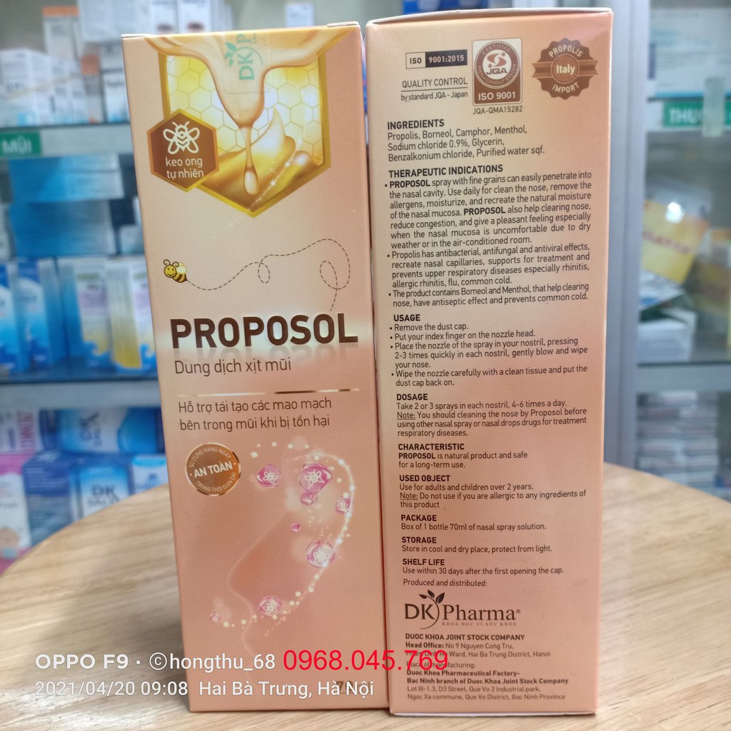 DUNG DỊCH XỊT RỬA MŨI KEO ONG PROPOSOL 70ml