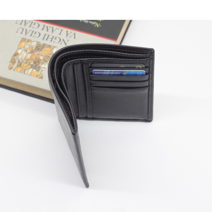 Bóp Nam Da Thật Cao Cấp, Ví Nam Da Bò Trơn - Kiểu Đứng,  Sản Phẩm Được Bảo Hành 12 Tháng VD01