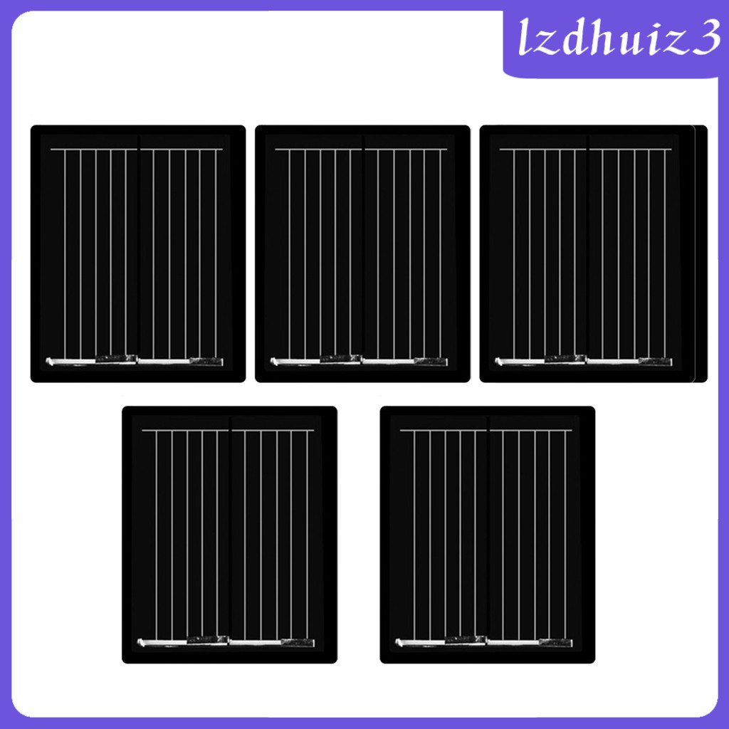 Bộ 5 Tấm Sạc Pin Năng Lượng Mặt Trời Silicon Tinh Thể 30x25mm 1v