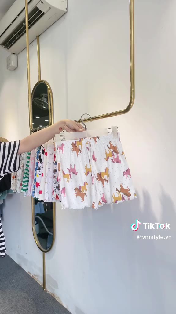 Quần ngủ đùi nữ cotton VM Shop quần mặc nhà lưng thun họa tiết 22STU03T372201 QSU00013 | BigBuy360 - bigbuy360.vn